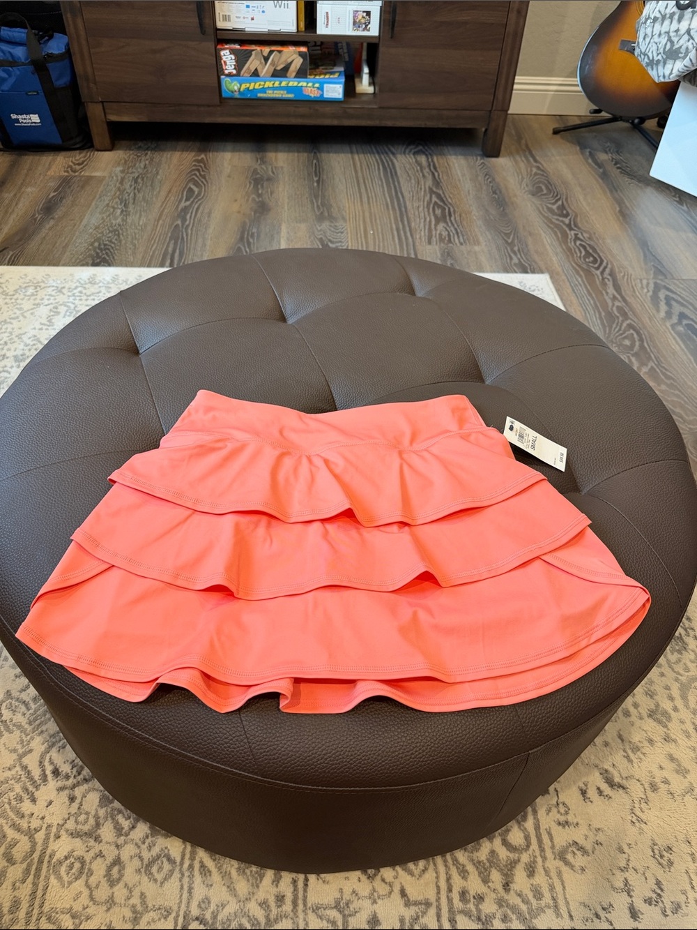 Ideology Coral Pink Tiered Ruffle Skort